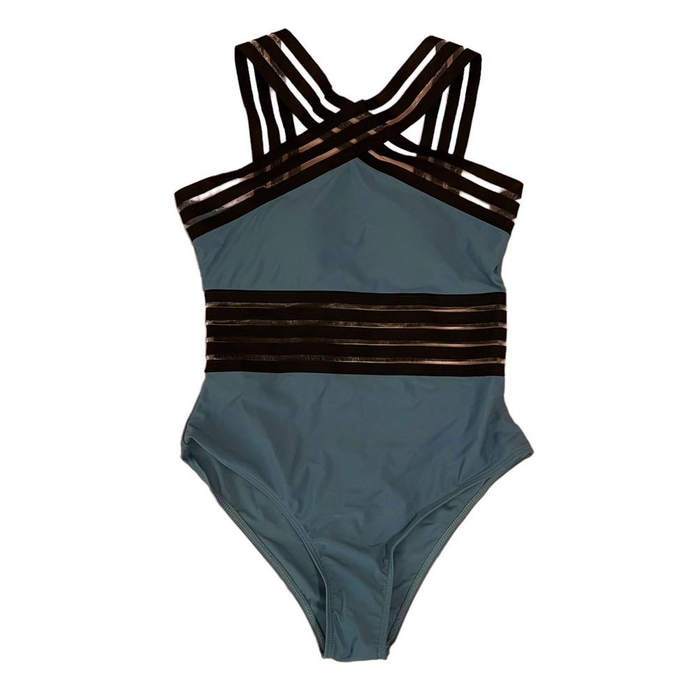 SHEIN | Dusty Blue One Piece Swimsuit